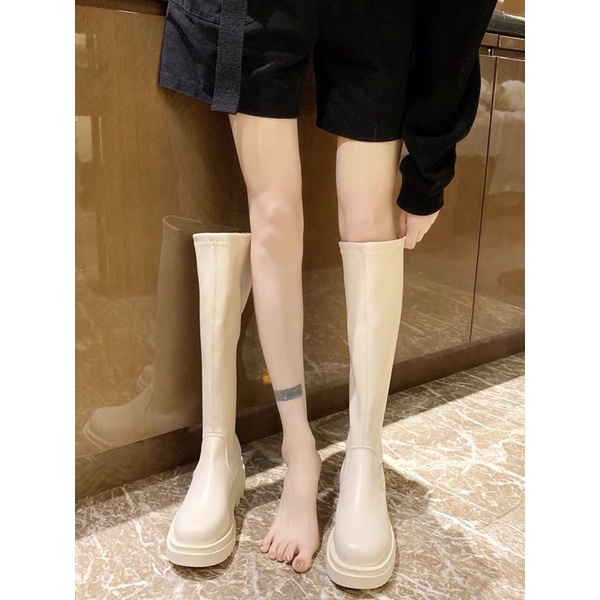 MÃ B024 -(SẴN SIZE CÓ THỂ ĐẶT HÀNG) Boot đùi dáng mona mềm 42cm - đế5cm có 2 màu đen trắng(ảnh thật shop chụp) | BigBuy360 - bigbuy360.vn