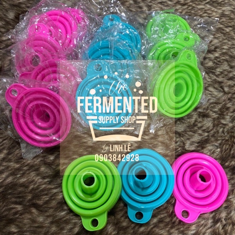 Phễu silicone gấp gọn tiện lợi dễ vệ sinh dễ sử dụng để rót vào bình lên men F1,F2 kombucha water kefir nấm nước dừa