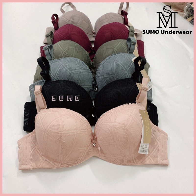 Áo lót ren mềm nâng đẩy ngực, có gọng định hình chống chảy xệ. SUMO Underwear-7326,7323
