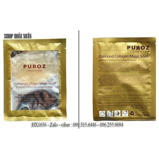 Mặt nạ Collagen kim cương cá hồi Puroz dưỡng trắng tái tạo da (Combo 10 miếng) - HX1656