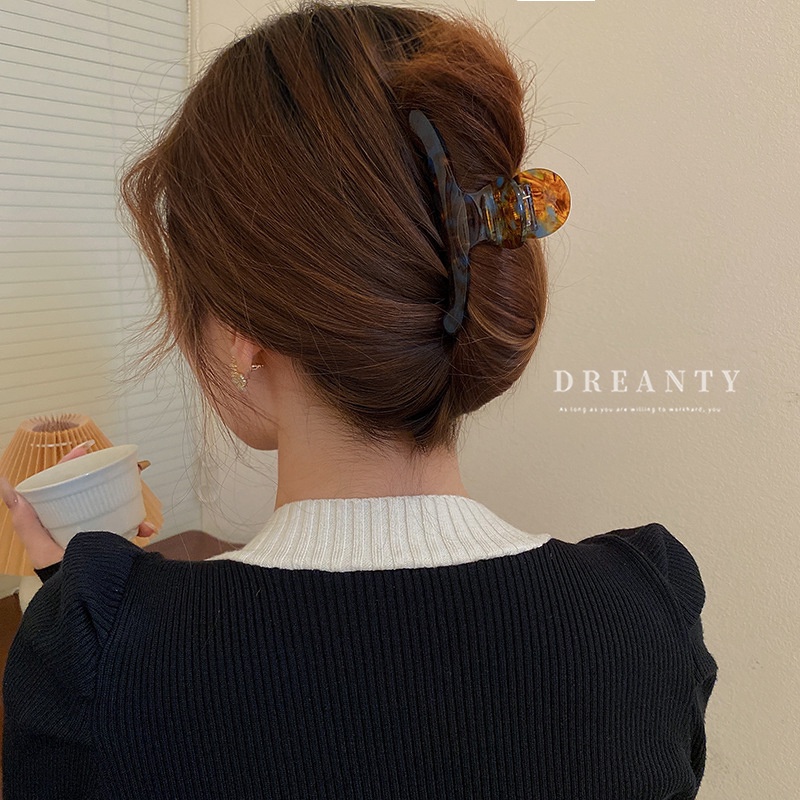 Kẹp Tóc Hình Học Màu Cà Phê Acetate Phong Cách Mới Cho Nữ