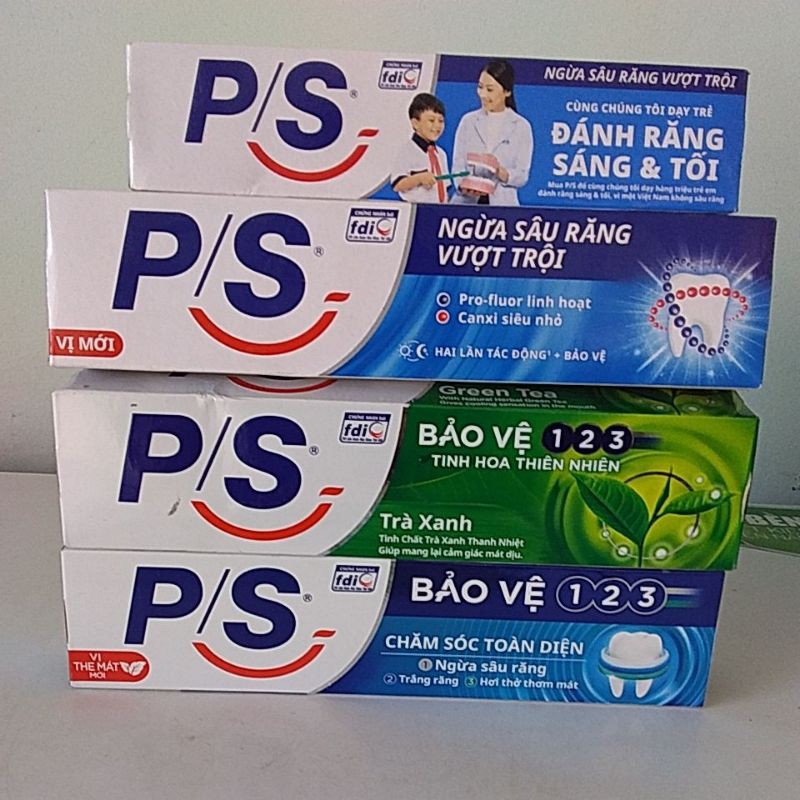 Kem đánh răng P/S ; (1)(2)(3)và thường