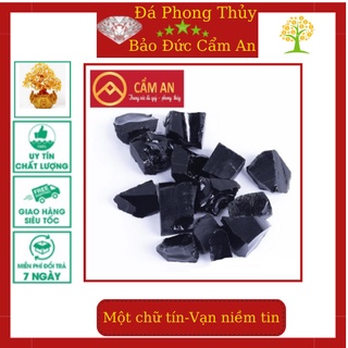 Đá thô thanh tẩy Obsidian 10,2 black crystal chơi tarot , phong thủy