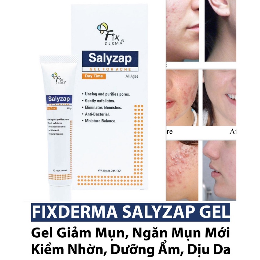 Kem chấm mụn Fixderma giảm ngừa mụn dưỡng ẩm tái tạo dưỡng trắng phục hồi da mờ thâm (gel chấm mụn 20gr) inuka_store.