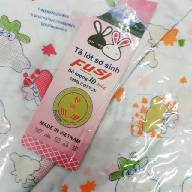 Tã chéo sơ sinh cotton Fusj (combo 5 chiếc)