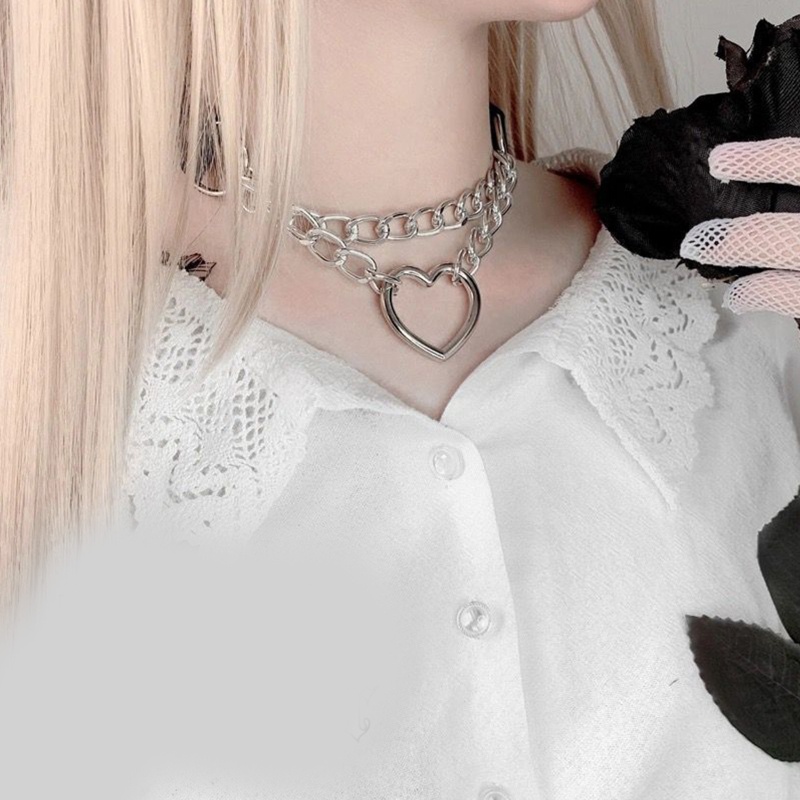 Vòng Cổ Choker Da Mặt Trái Tim Gợi Cảm Dành Cho Nữ