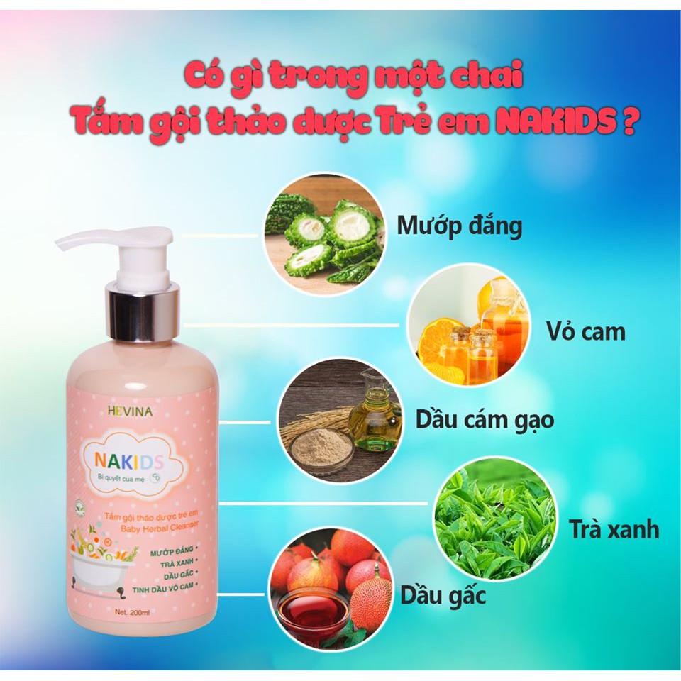 TẮM GỘI THẢO DƯỢC TRẺ EM NAKIDS [AN TOÀN TUYỆT ĐỐI] SẠCH KHUẨN, HẾT VIÊM | BigBuy360 - bigbuy360.vn