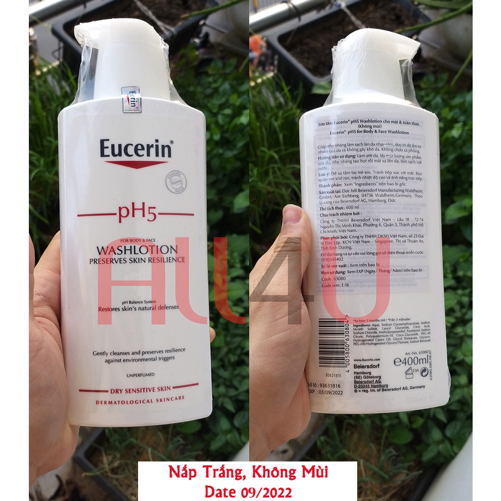 [CHÍNH HÃNG CÓ TEM]  EUCERIN pH5 Washlotion 200mL &amp; 400mL  - Sữa Tắm Cho Da Nhạy Cảm (Có Mùi &amp; Không Mùi).