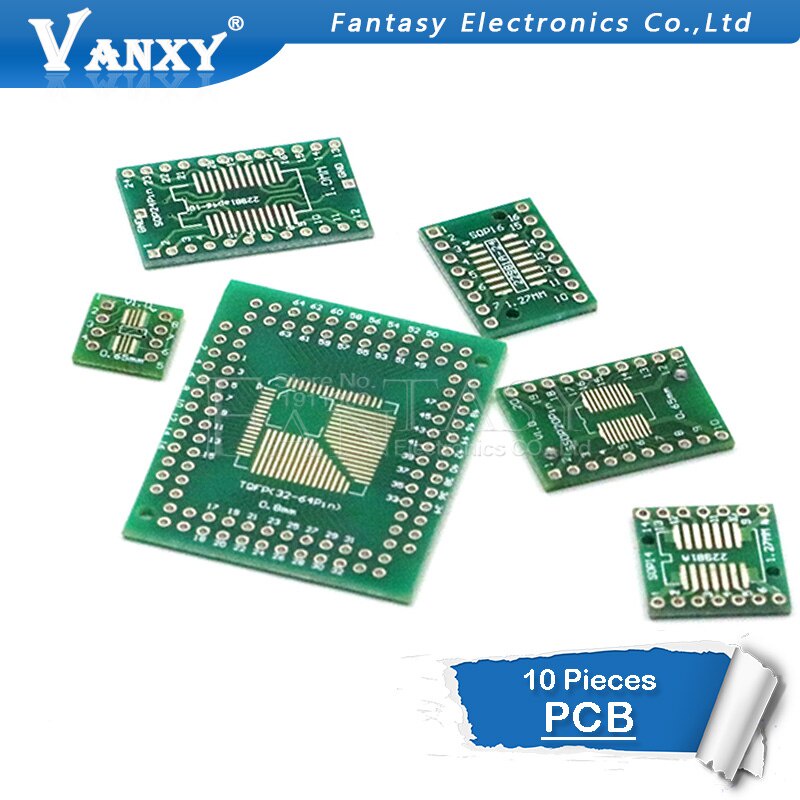 Set 10 Bảng Mạch PCB SMD Chuyển Đổi Sang DIP SOP MSOP SSOP TSSOP SOT23 SOP8 SOP14 SOP16 SOP-8 10 SOP-14 SOP-16 SOP-20 24 SOP-28 SMT To DIP-28 SMT To DIP DIP DIP