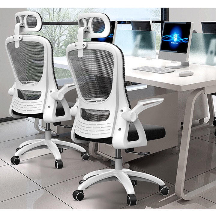 Ghế Công Thái Học Ergonomic Giá Rẻ M079 Cho Văn Phòng Làm Việc Có Tựa Đầu Và Chân Xoay Di Động
