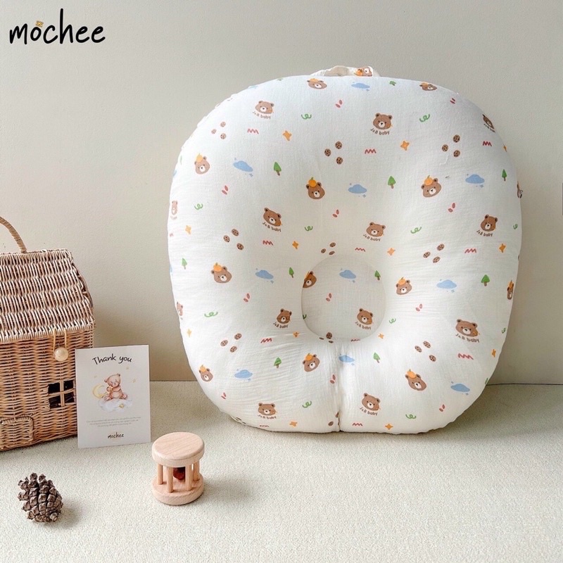 [HCM- GIÁ TỐT] Gối Chống Trào Ngược 2 Mặt MOCHEE VIỆT NAM Chất Liệu Cotton Mềm Mại, Thoáng Khí, An Toàn Cho Bé.