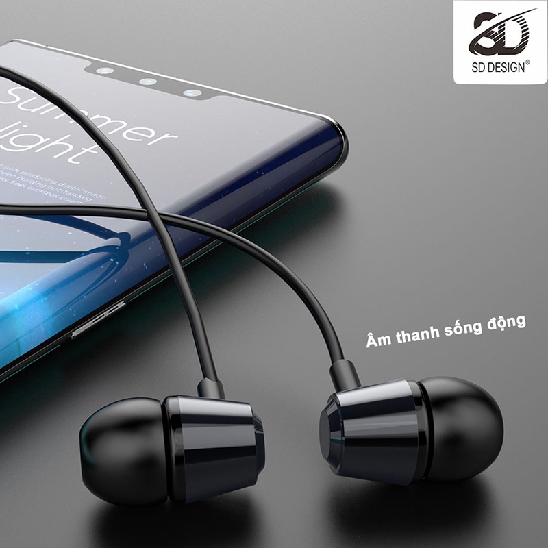 Tai nghe kỹ thuật số SD Design V99 jack cắm 3.5mm, có mic đàm thoại - Mango_Ovil