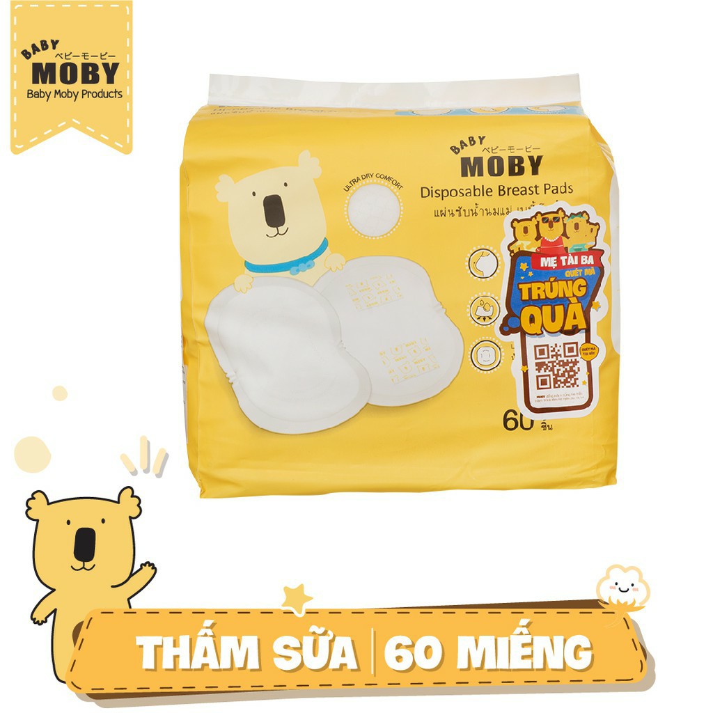 [Chính hãng]. Bịch thấm sữa Moby Thái Lan ( 60 miếng lót)