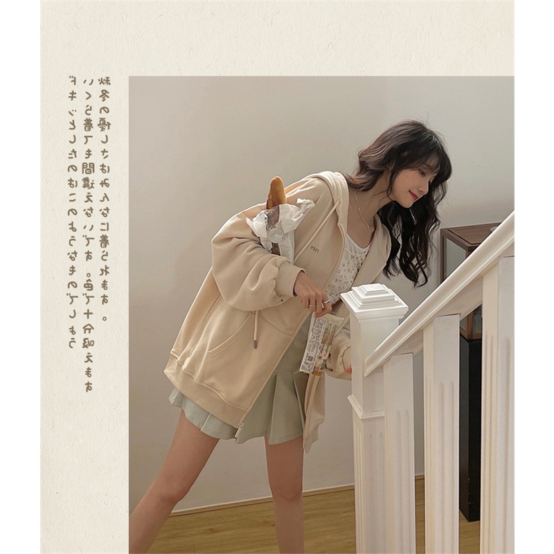 Áo Hoodie Nữ Dáng Rộng Thời Trang Phong Cách Hàn Quốc