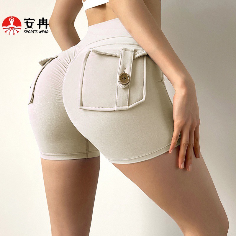 Quần short ANRAN lưng cao phong cách thể thao thời trang năng động cho nữ