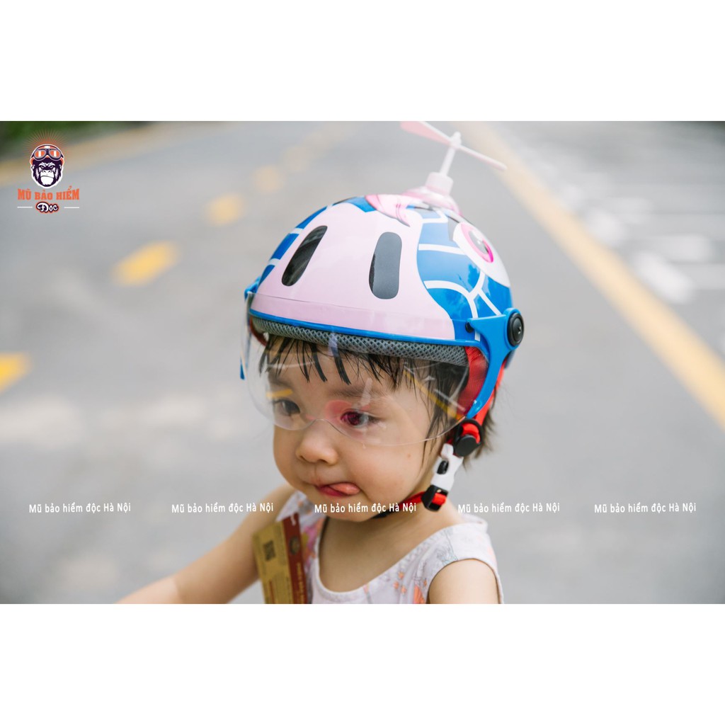 Mũ Bảo Hiểm Nửa Đầu Có Kính Cho Trẻ Em - ASIA 103KS - Size Nhỏ Cho Bé 2-4 Tuổi