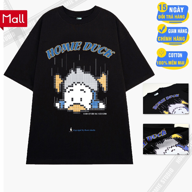 Áo Unisex Homie Duck Màu Đen Form Rộng Tay Lỡ Dành Cho Nam Nữ - Homie Studio CS2