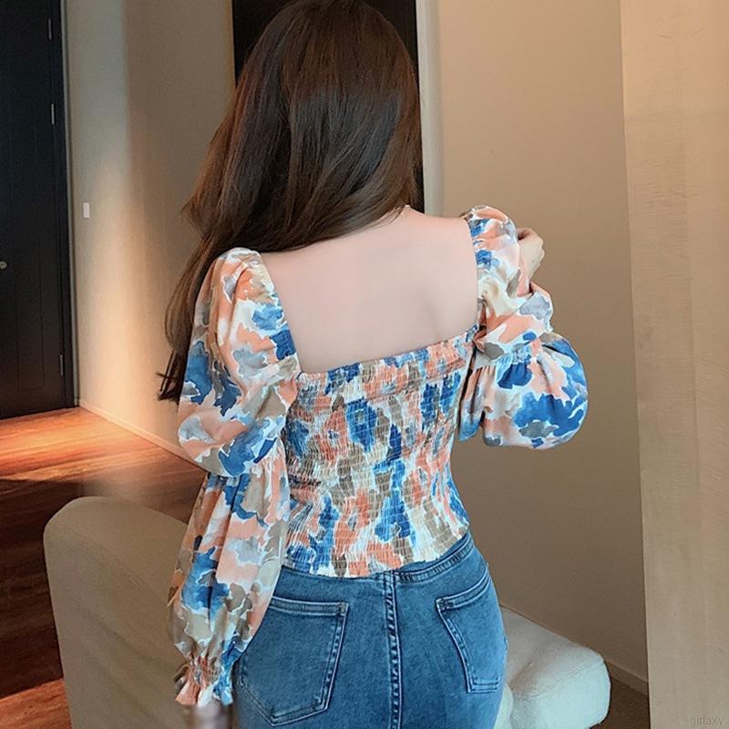 Áo Tay Dài Họa Tiết Hoa Thời Trang Quyến Rũ Cho Nữ