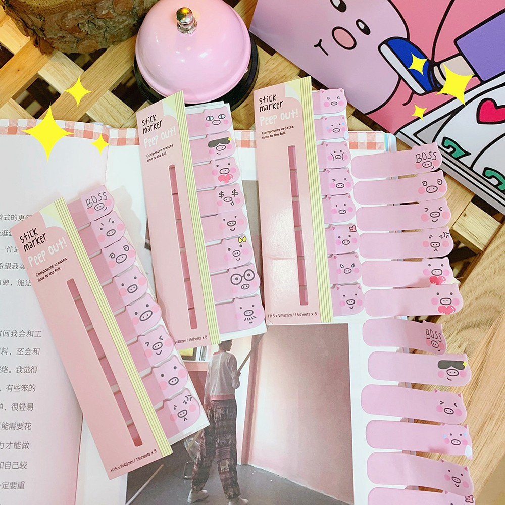 Giấy note bookmark (note marker) hình heo xinh