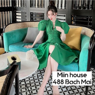 Váy tapta chiết eo xẻ chân