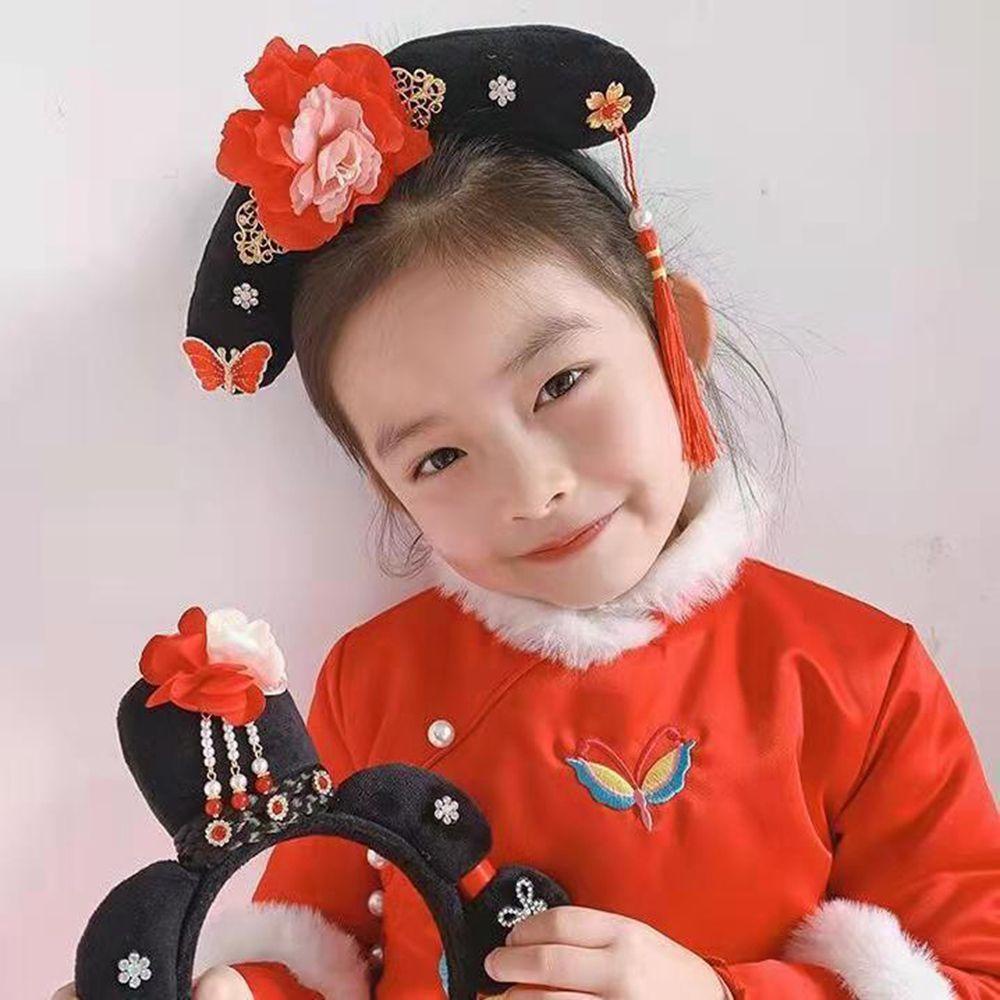 Skjk Băng Đô Cài Tóc Đính Nơ Tua Rua Phong Cách Trung Hoa Cổ Điển Cho Bé Gái