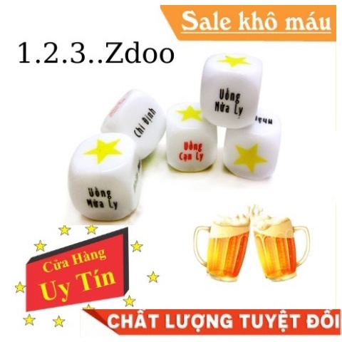 (CHUYÊN SỈ) Xúc xắc xí ngầu uống bia rượu ăn nhậu tiếng Việt 2cm, giá siêu rẻ