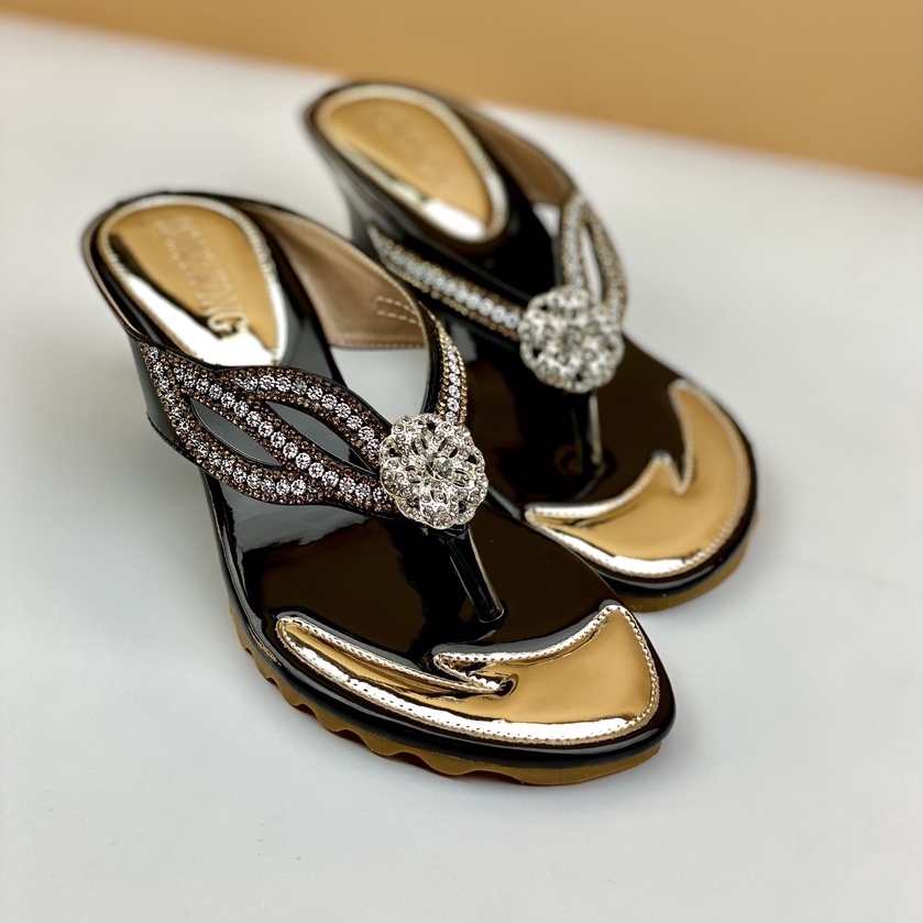 Giày nữ, dép kẹp đế xuồng cao gót 5 phân