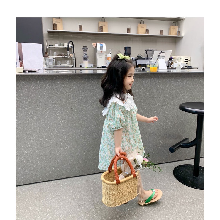 Đầm Công Chúa In Hoa Thời Trang Mùa Hè Hàn Quốc Mới Cho Bé Gái