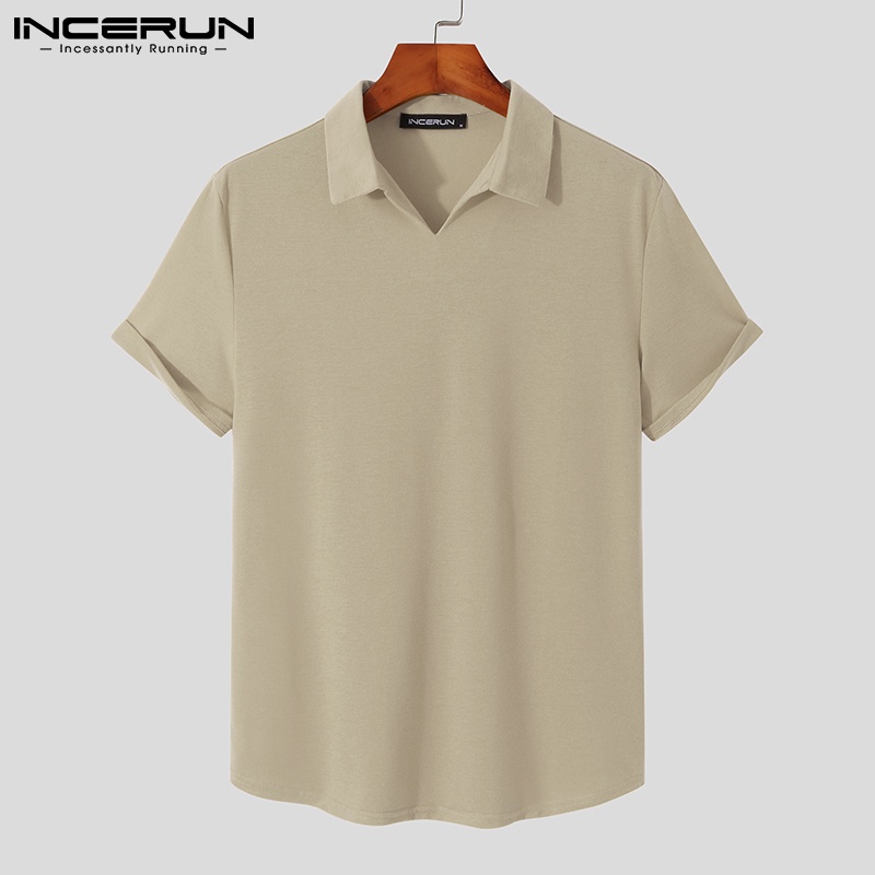 Áo Thun INCERUN Polo Tay Ngắn Có 5 Màu Thời Trang Cho Nam