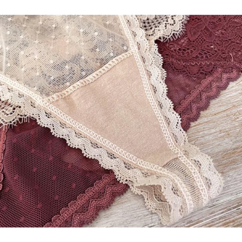 Quần Lót Nữ Cradin Lọt Khe Ren Siêu Sexy Chữ Y Màu Pastel Mềm Mịn Thoải Mái 8009