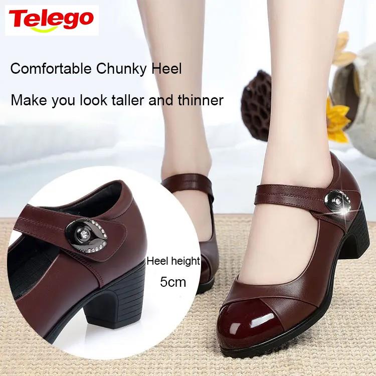 Giày da đế mềm thanh lịch thời trang cho phụ nữ trung niên