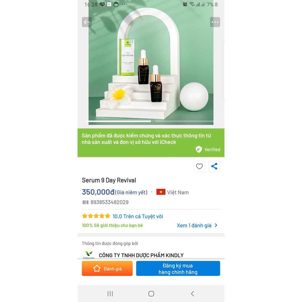 Serum Xóa Nám, Tàn Nhang, Dưỡng Trắng Da - Mỹ Phẩm Bà Bầu V9Queen | BigBuy360 - bigbuy360.vn