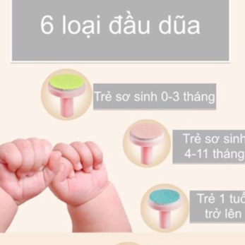 [Bảo Hành 12 Tháng]Máy Dũa Móng Tay MOAZ BEBE MB-015 Với 6 Tấm Mài, Đèn Pin Hỗ Trợ An Toàn Cho Bé.