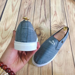 Giầy lười vải nam xám full pm( Chất Store )