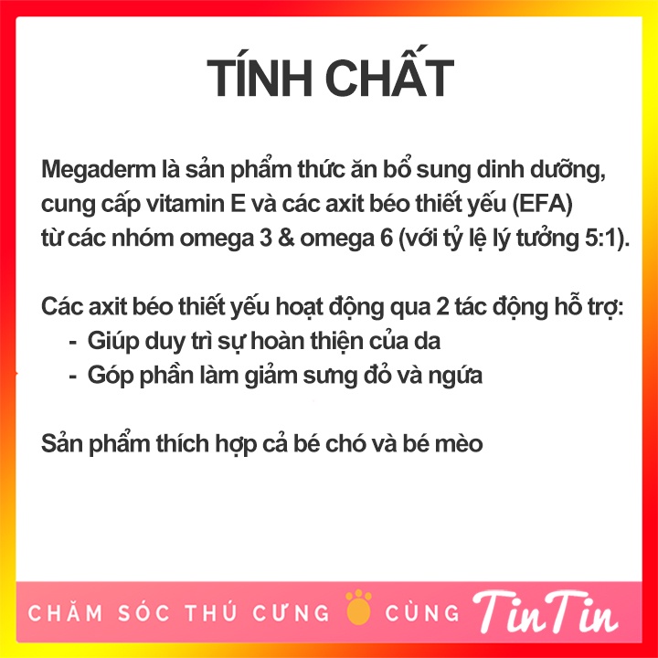 Gel Dinh Dưỡng Megaderm làm mượt lông da, tăng cường sức khỏe chó mèo