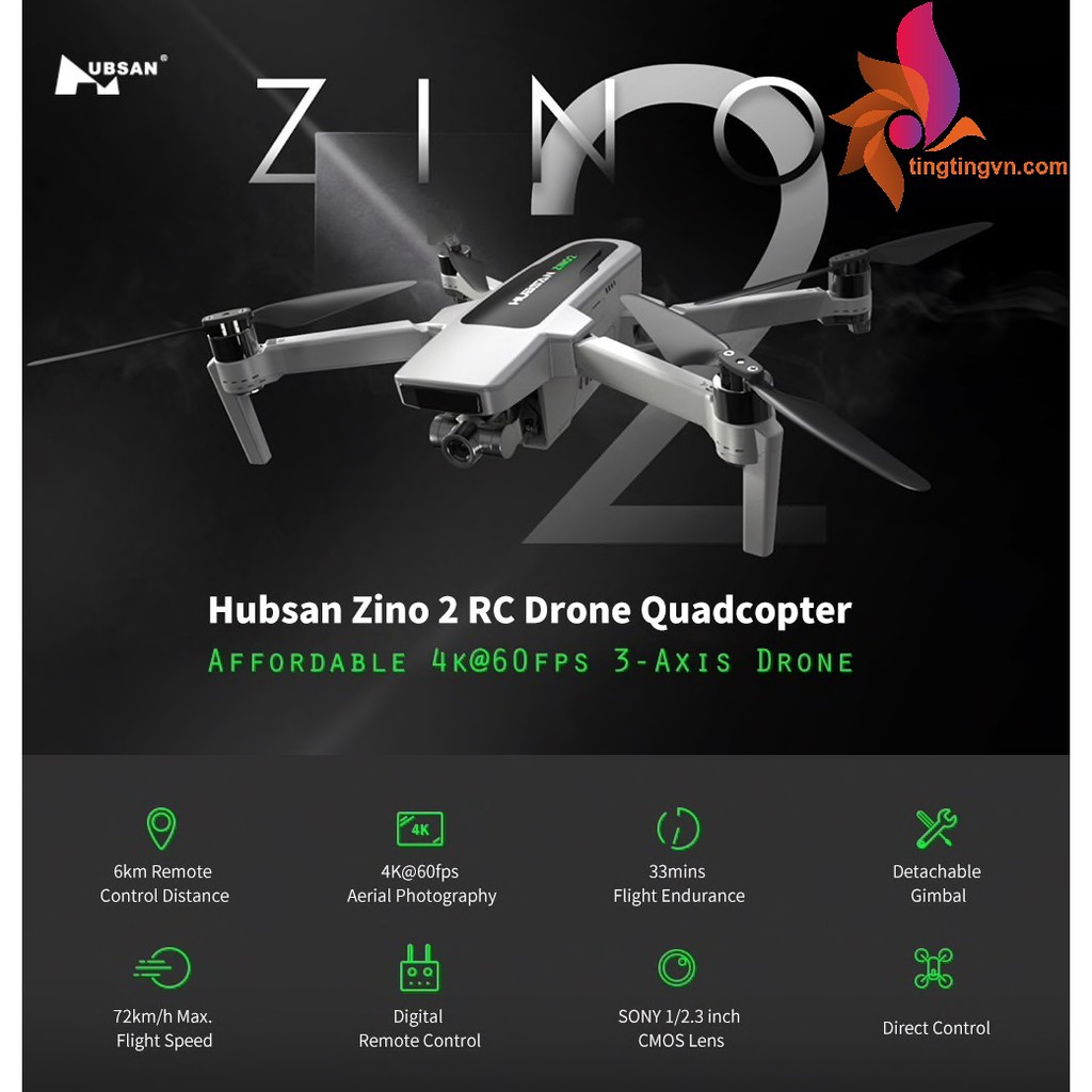 Flycam Drone Hubsan Zino 2 Truyền Hình Ảnh 8KM 4K UHD Gimbal 3 Trục - Kiệt Tác Phá Vỡ Mọi Giới Hạn