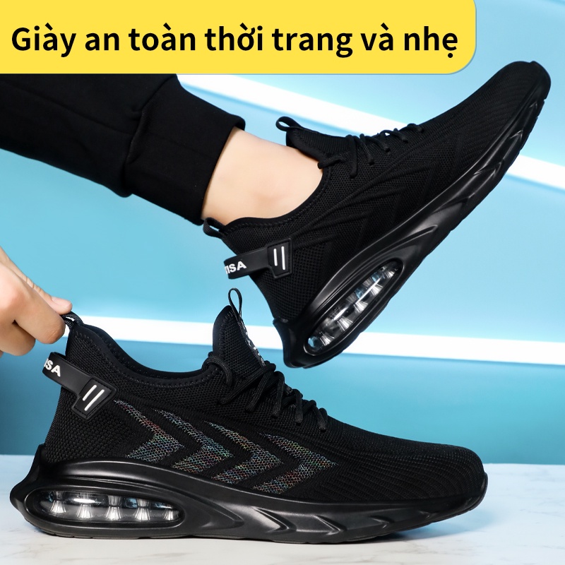 GUYISA Giày bảo hộ lao động Bảo Vệ An Toàn Siêu Nhẹ Chống Va Chạm Cho Nam