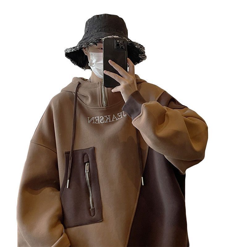 Áo Khoác Hoodie Dáng Rộng Phong Cách Retro Mỹ Thời Trang Xuân Thu Cho Nam