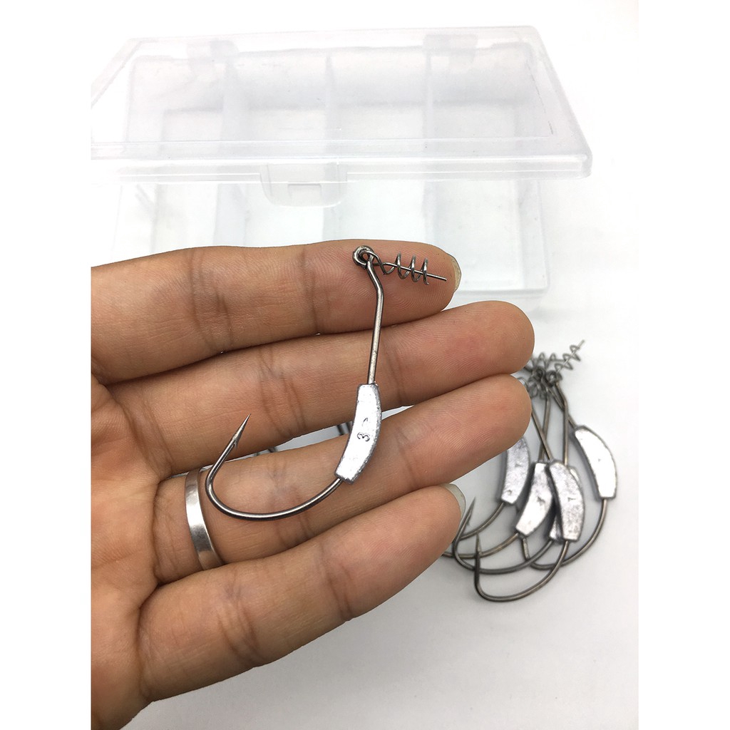 Hộp 25 Lưỡi Câu Cá Bằng Chì Nguyên Khối Kèm Móc Lò Xo Mềm Mại Tiện Dụng