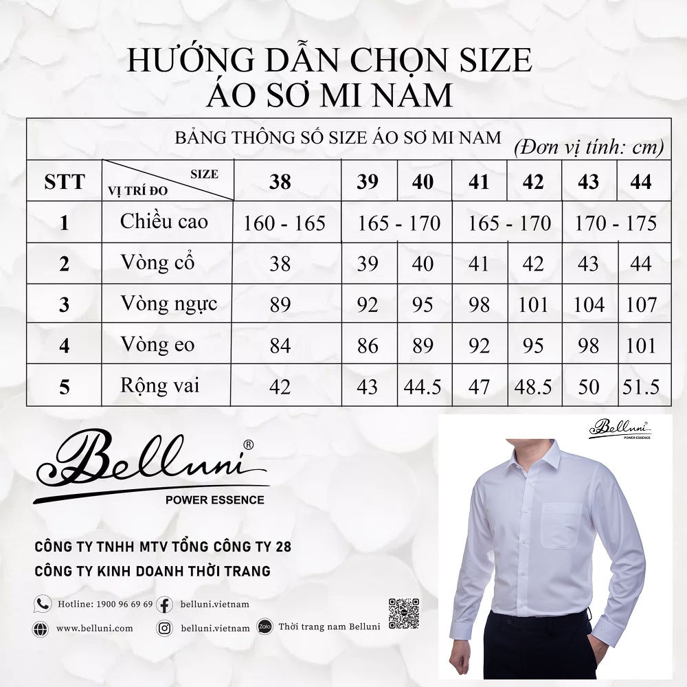 Áo sơ mi nam tay dài BELLUNI chất Bamboo chống nhăn - ADS.BPS.BE.156.B1