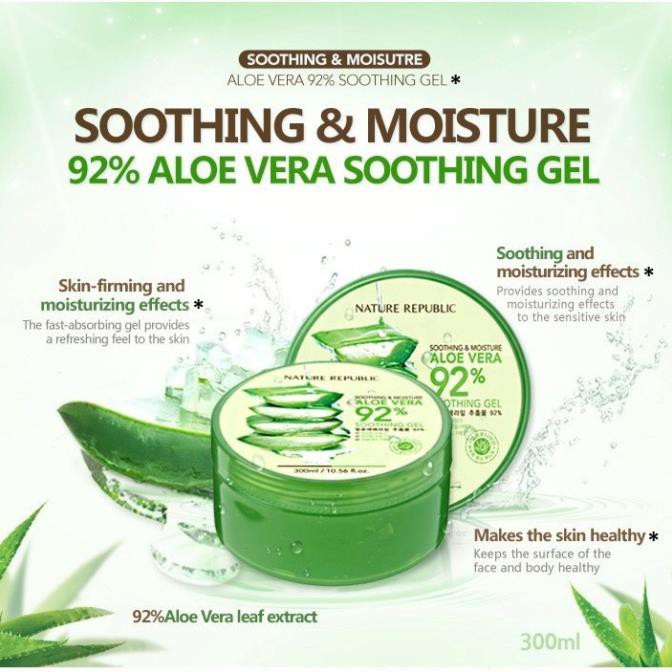 Gel dưỡng ẩm NATURE REPUBLIC Soothing Gel 300ml Lô hội - HANZY STORE