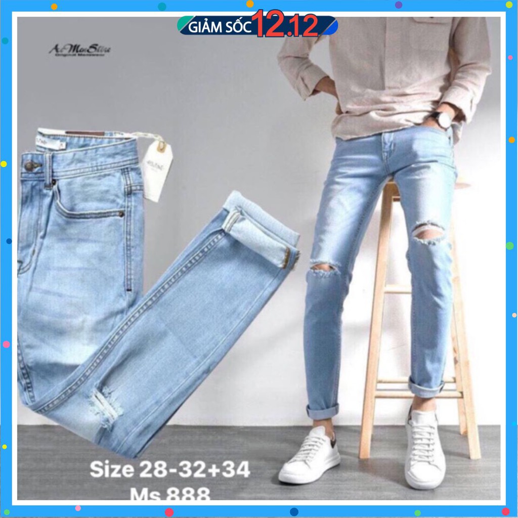 Quần jean Nam co giãn cao cấp Quinn, wash xám bạc, không rách, form skinny - HOT NHẤT 2021