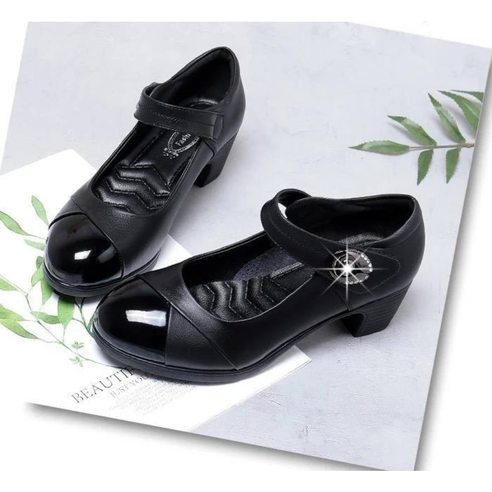 Giày Cao Gót Đế Mềm Dày Thời Trang Xuân Thu 2022 Cho Nữ Trung Niên