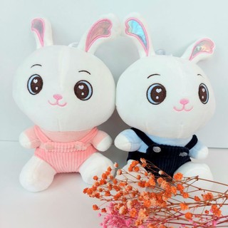 (25cm) Gấu bông thỏ mặc yếm