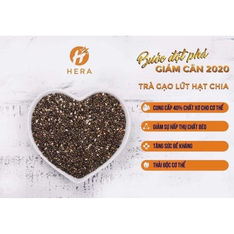 Trà gạo lứt hạt chia Hera