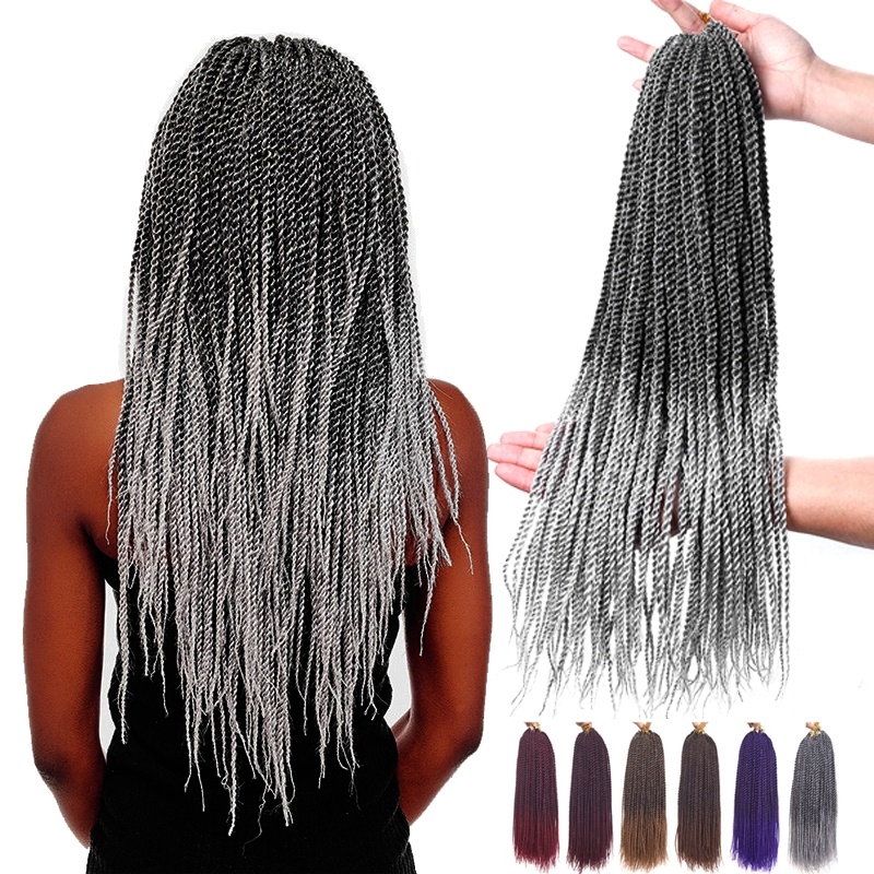Set 30 tép tóc giả nối WIGSIN sợi bện xoắn kiểu senegalese sợi tổng hợp màu sắc ombre thời trang