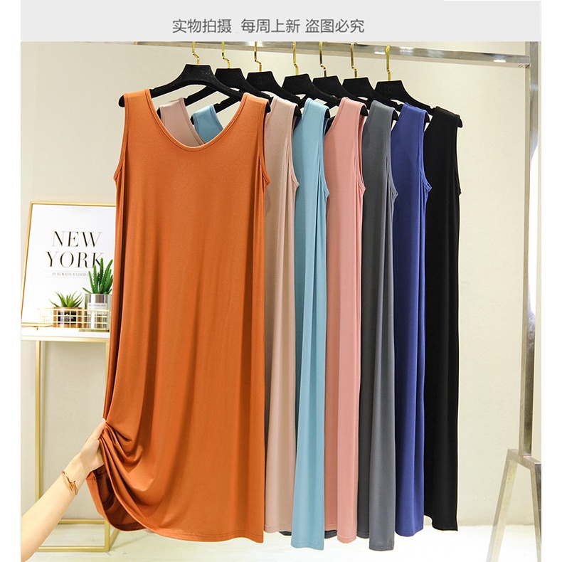 Đầm Ngủ Cotton Không Tay Dáng Rộng Dài Vừa Phải Thời Trang Mùa Hè Dành Cho Bạn Nữ Mặc Trong Nhà 7 Tuổi | BigBuy360 - bigbuy360.vn