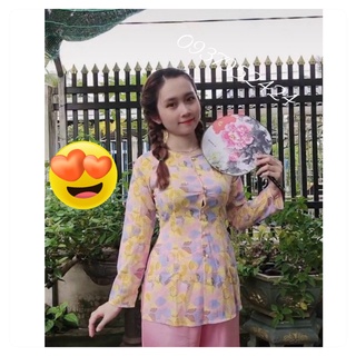 BỘ BÀ BA VẢI LỤA HỌA TIẾT VÀ CHẤM BI