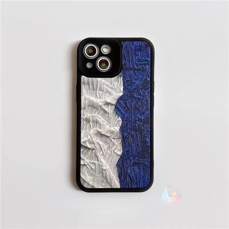 Ốp điện thoại silicon khâu hình nghệ thuật mùa thu đông dành cho iPhone 13promax 12pro 11 xsmax