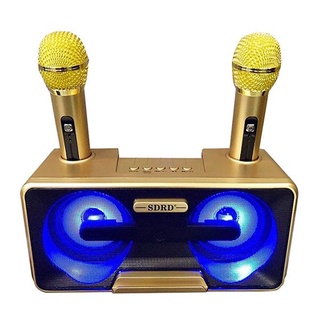 Loa karaoke mini bluetooth sdrd sd301 - tặng kèm 2 micro hát hay - nhẹ. hàng chính hãng bh 6 tháng